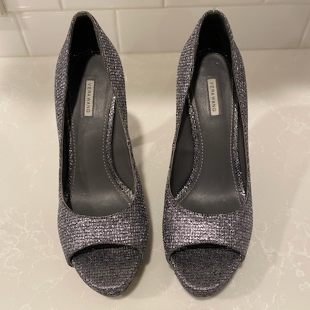 Vera Wang Women's Black Peep Toe Heels
